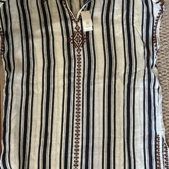 NWT Tory Burch Alcott Beach Caftan Bold Awning Stripe XS/S - Picture 2 of 4
